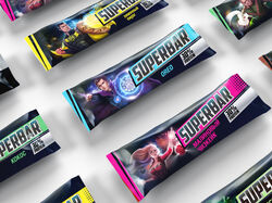 Дизайн упаковки: протеиновые батончики:  SUPERBAR