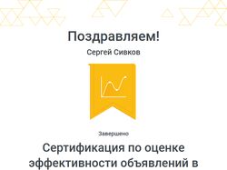 Сертификация по оценке эффективности объявлений