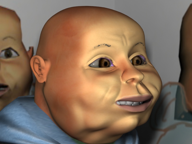 Гротесковая голова мужчины. 3D модель..jpg