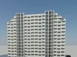 Многоэтажный жилой дом - модель AutoCAD 3D