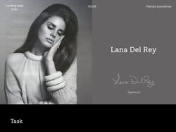 Landing page about Lana Del Rey