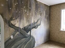 Роспись стен в гостиной г.Кострома