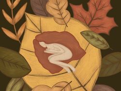 Девушка в листьях