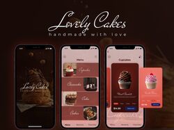 Концепт дизайна мобильного приложения Lovely Cakes