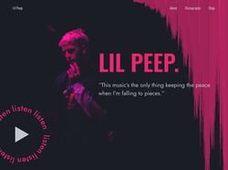 Лендинг сайта исполнителя Lil Peep
