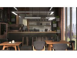 Дизайн и 3D визуализация Кафе в стиле Loft