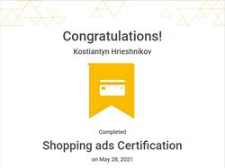 Google Shopping Certificate
