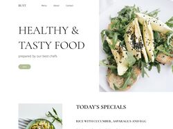 Landing page for healthy food restaurant