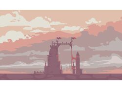 Пейзаж с башнями "Пиксельарт"