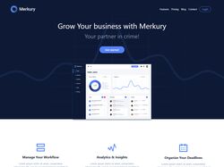 Адаптивная вёрстка сайта бизнес приложения Merkury