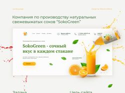 Дизайн лендинга для компании по производству соков