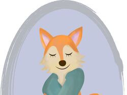 Лисенок в шарфе
