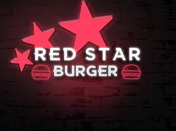 Вывеска и логотип для кафе "Red star burger"