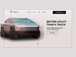 Дизайн лендинга по продаже Tesla Cybertruck