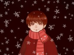 Мальчик в снежинках