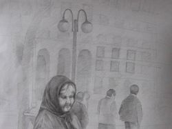 Рисунок "Помогите обездоленым"(карандаш)