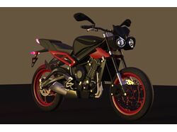 3D модель мотоцикла TRIUMPH STREET TRIPLE 675