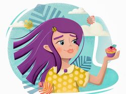girl with cake