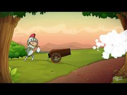 Cartoon animation Knight boom