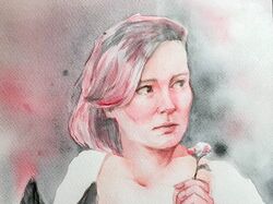 портрет акварель