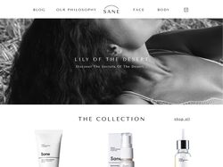Website for cosmetic care Sane