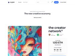 Адаптивная верстка Landing Page "NFT Crypter"