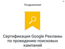 Сертификат Google Search Campaigns