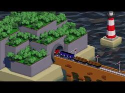 Lighthouse and train