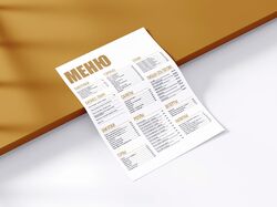 Меню для продуктов питания Тесто и Лосось