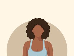 Девушка в стиле faceless для плаката йога центра