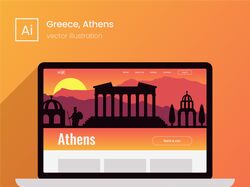 Первый экран сайта для аренды авто в Афинах