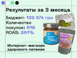 Интернет-магазин здорового питания (Facebook Ads)