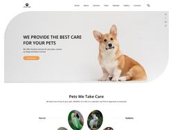 Pets Take and Care landing page design