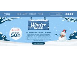 Landing page, анимация WinterSale(desktop)