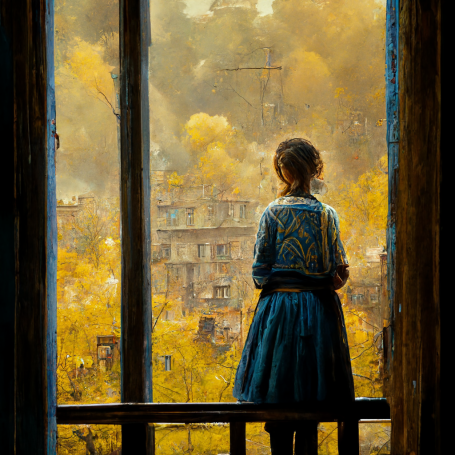 Ukrainian_girl_stands_and_looks_out_the_window_in_whi_5c4beb27-24a2-43ff-86c4-bf7da30a7fe0.png