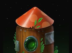 Дизайн деревянной ракеты для компьютерной игры