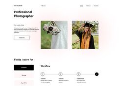 Landing page for photographer