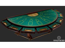 A model of a blackjack table