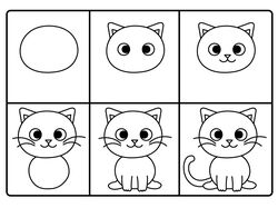 Покрокова інструкція як малювати кошеня
