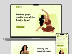 Landing page for yoga studio
