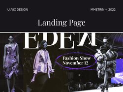 Веб-дизайн лендинга модельного шоу "EDEM"
