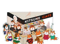 Иллюстрация для заглавной страницы Kitsune Cafe