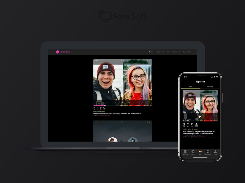 Tapereal-algorithm free social network Web and iOS App by Fora Soft.png