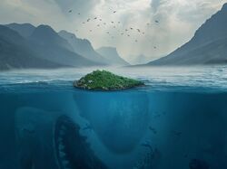 Shark and island