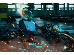 Carting picture with neon