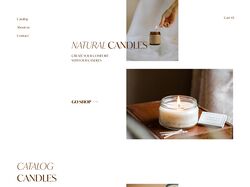 Landing page for shop Candles