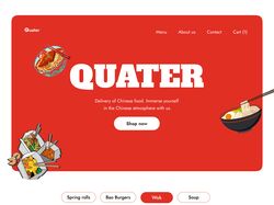 Landing page for delivery Chinese food