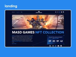 Лендинг-анонс для NFT коллекции "MASD Games"