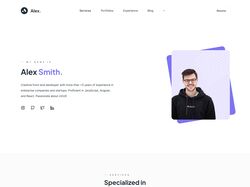 Адаптивна верстка сайту анкетки 'Alex Smith'.