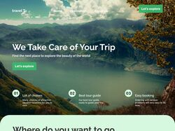 Landing page for traveling web site